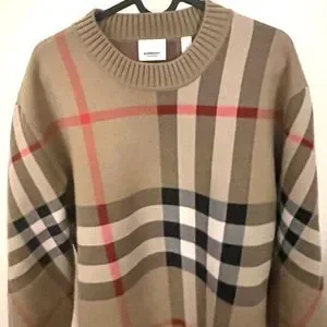 VIP【送料無料・関税込み】Burberry High-neck Ribbed Jumper Burberry check-pattern Ribbed Jumper | Yellow | FARFETCH